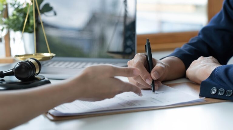 lawyer is giving legal advise to the client